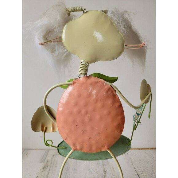 Standing metal bunny spring strawberry butterfly Decor figure - Picture 10 of 13